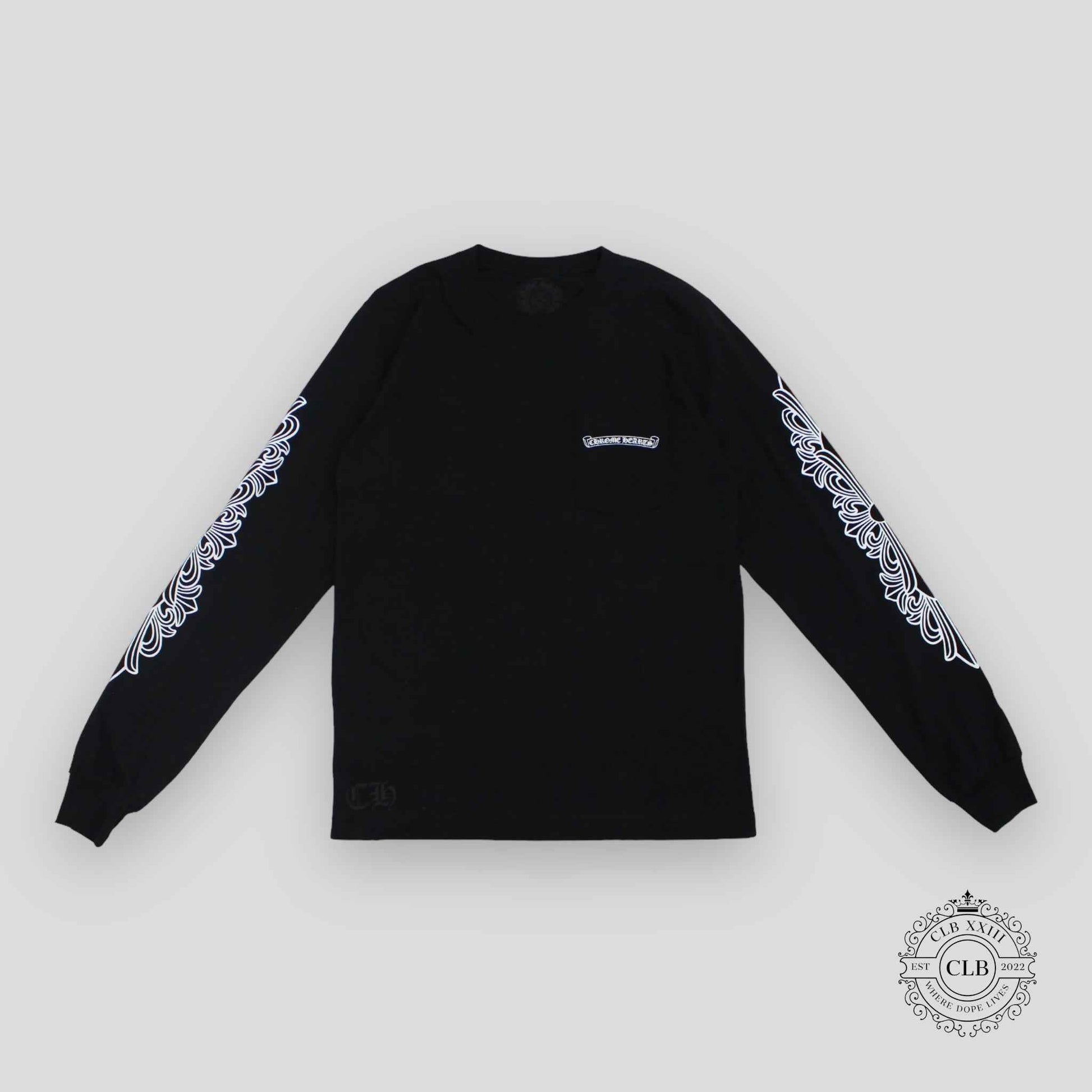 CHROME HEARTS DAGGER LONG SLEEVE TEE - BLACK / PINK