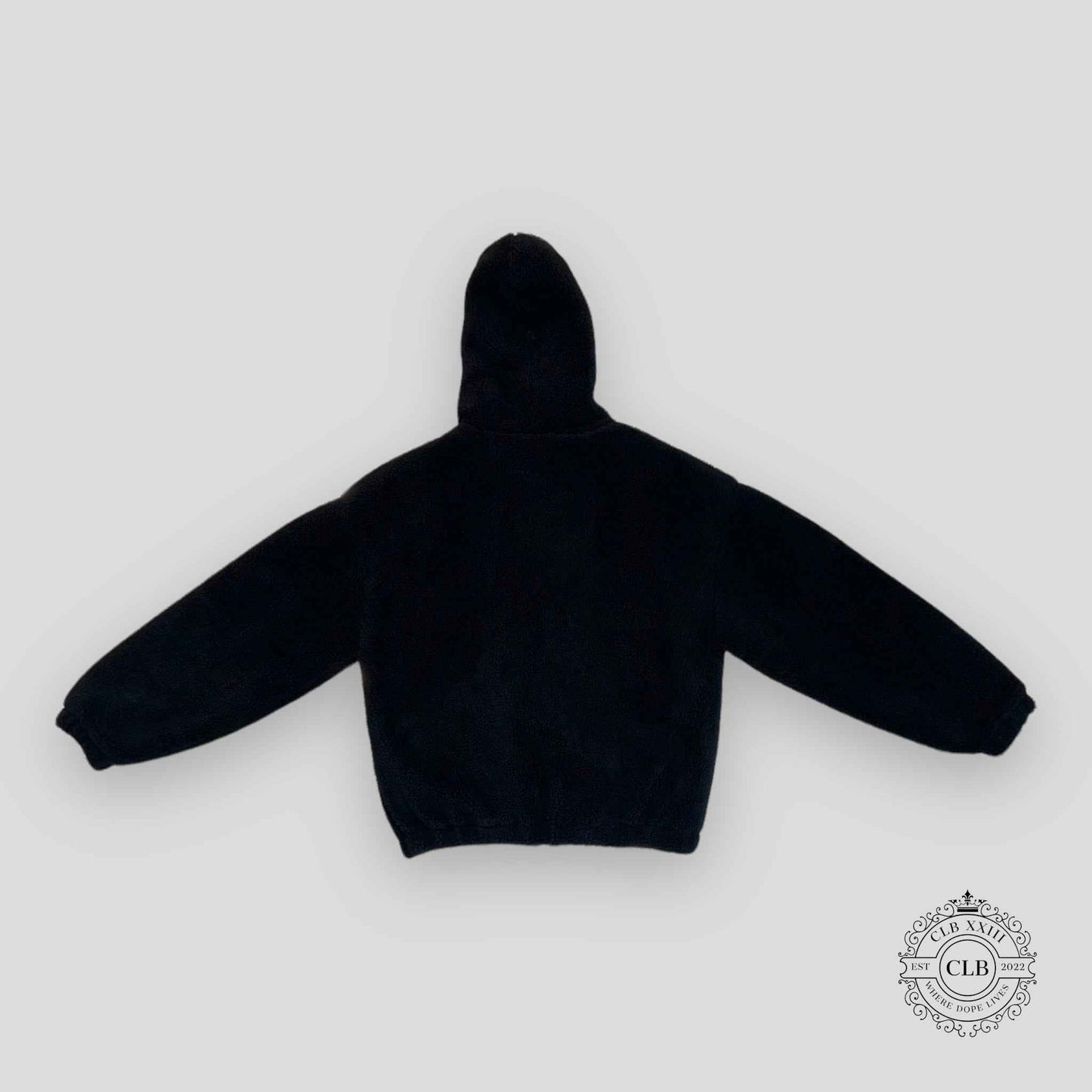 Celine Homme Logo Embellished Fleece Hoodie in Black