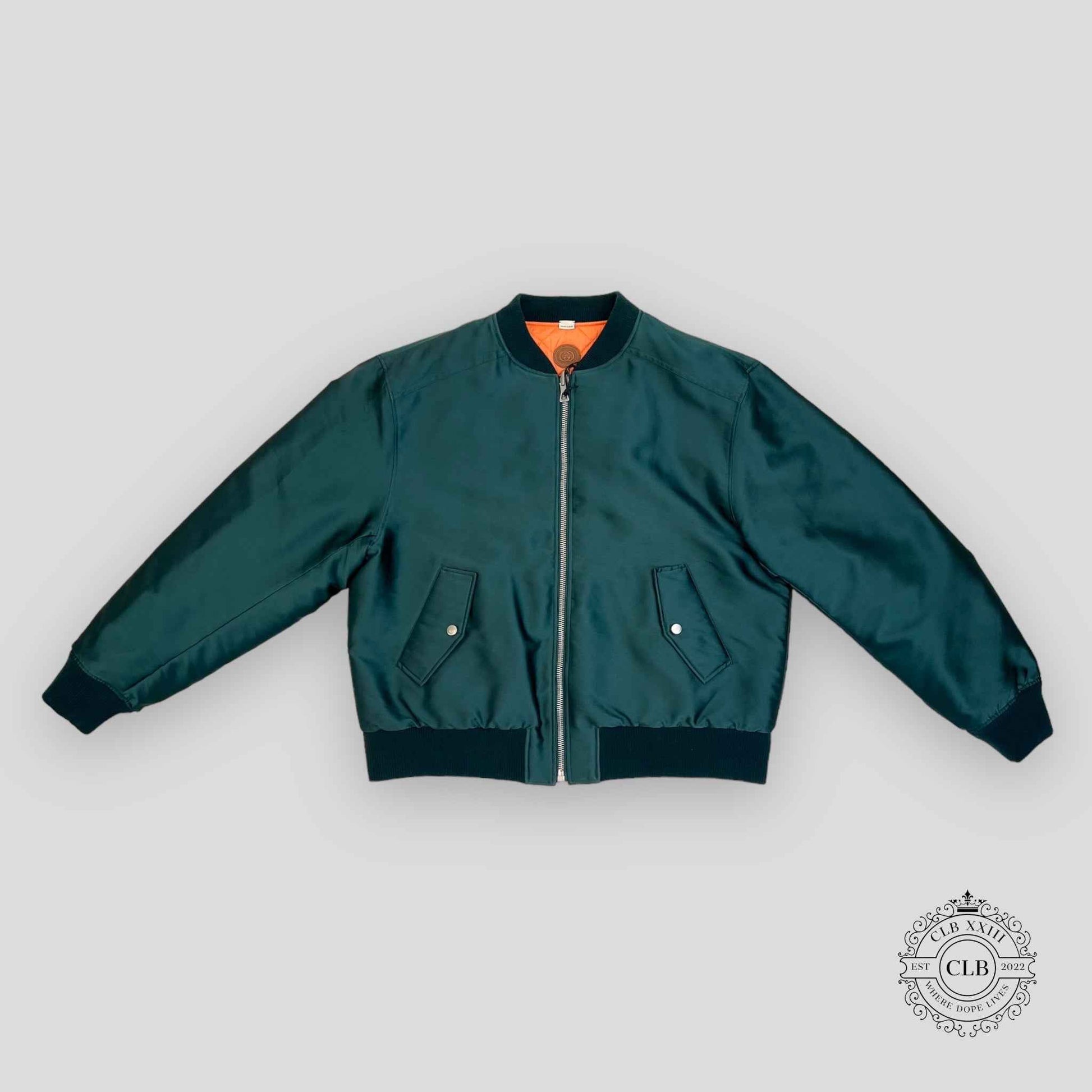 GUCCI REVERSIBLE QUILTED SATIN BOMBER - GREEN