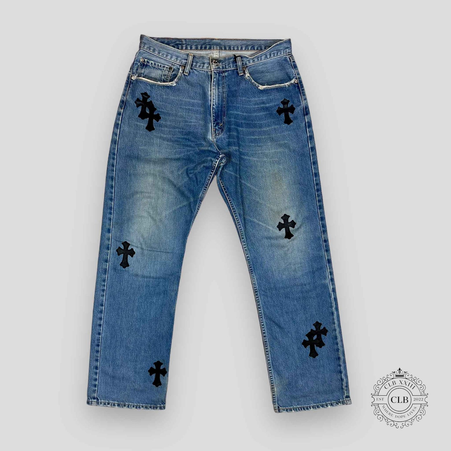 CHROME HEARTS X LEVI CROSS PATCH JEANS