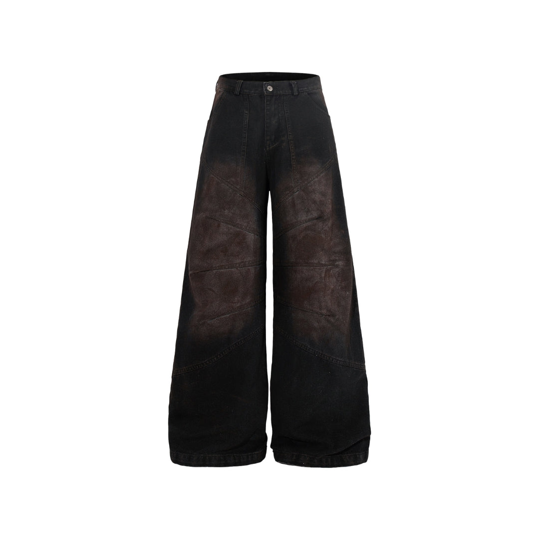Tectonic Paneled Wide-Leg Jeans