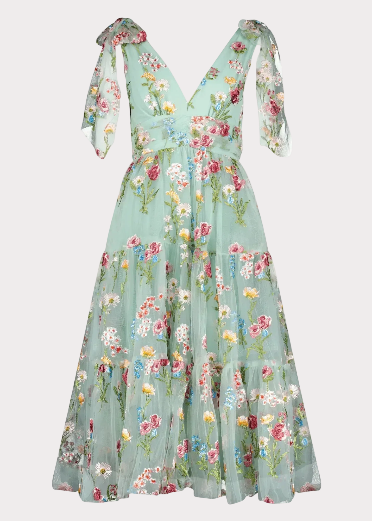 Margaret Floral Midi Dress Green - JUSTLUXURY