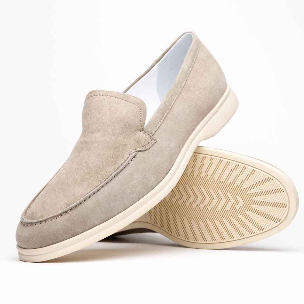 16-621-BON LIVORNO Sueded Italian Goatskin Loafer Bone