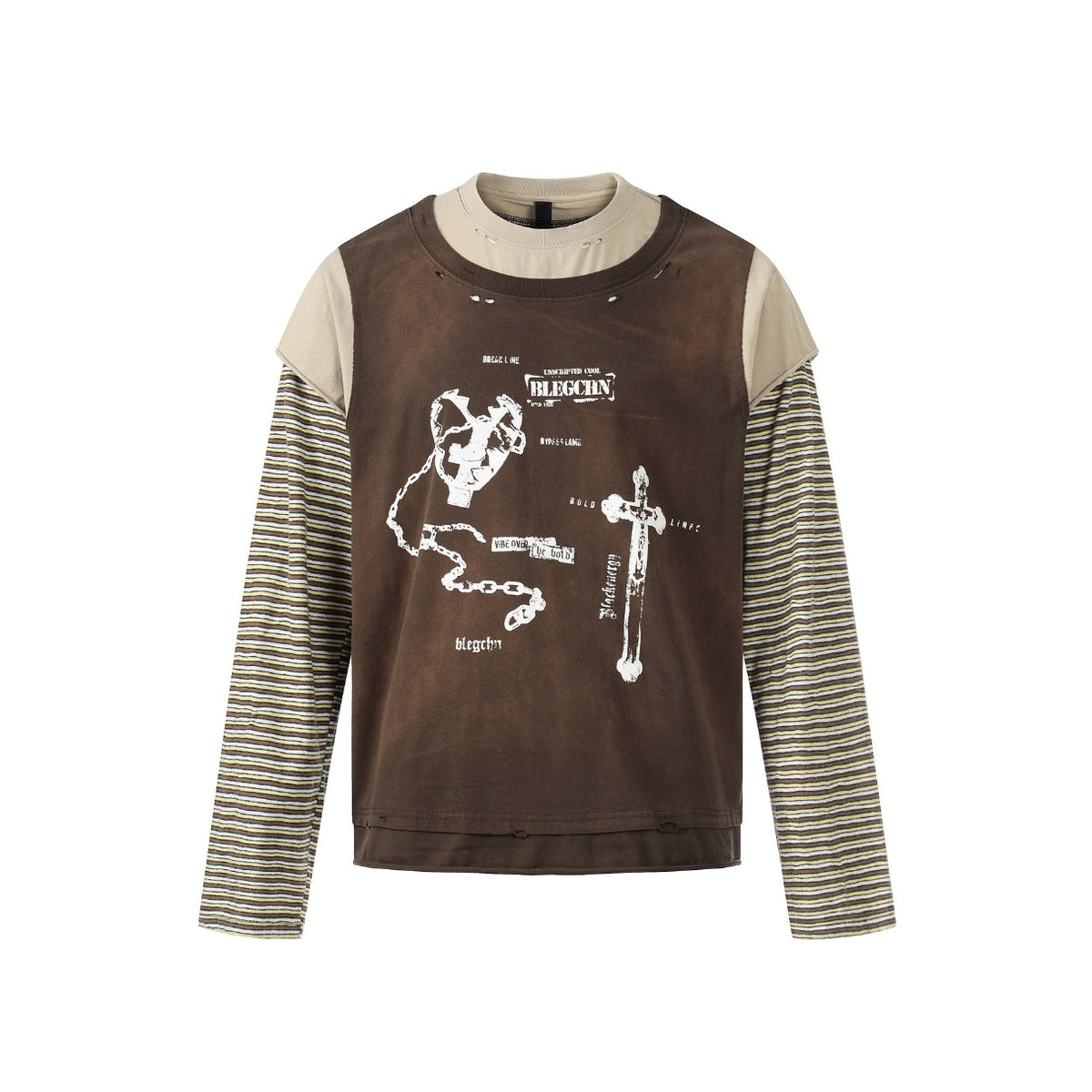 Rustveil Layered Graphic Long Sleeve T-shirt