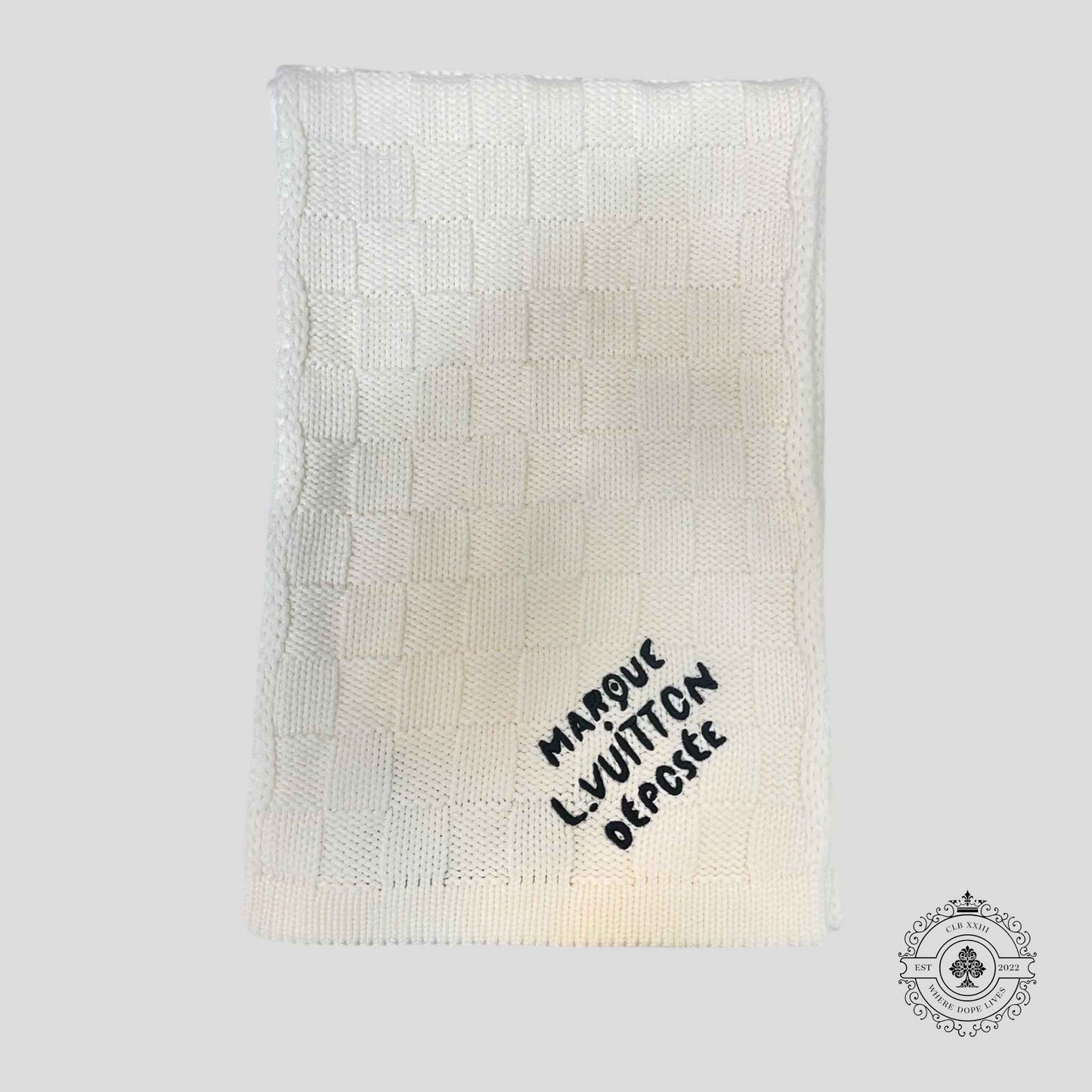 Louis Vuitton Damier Snug Cream Scarf