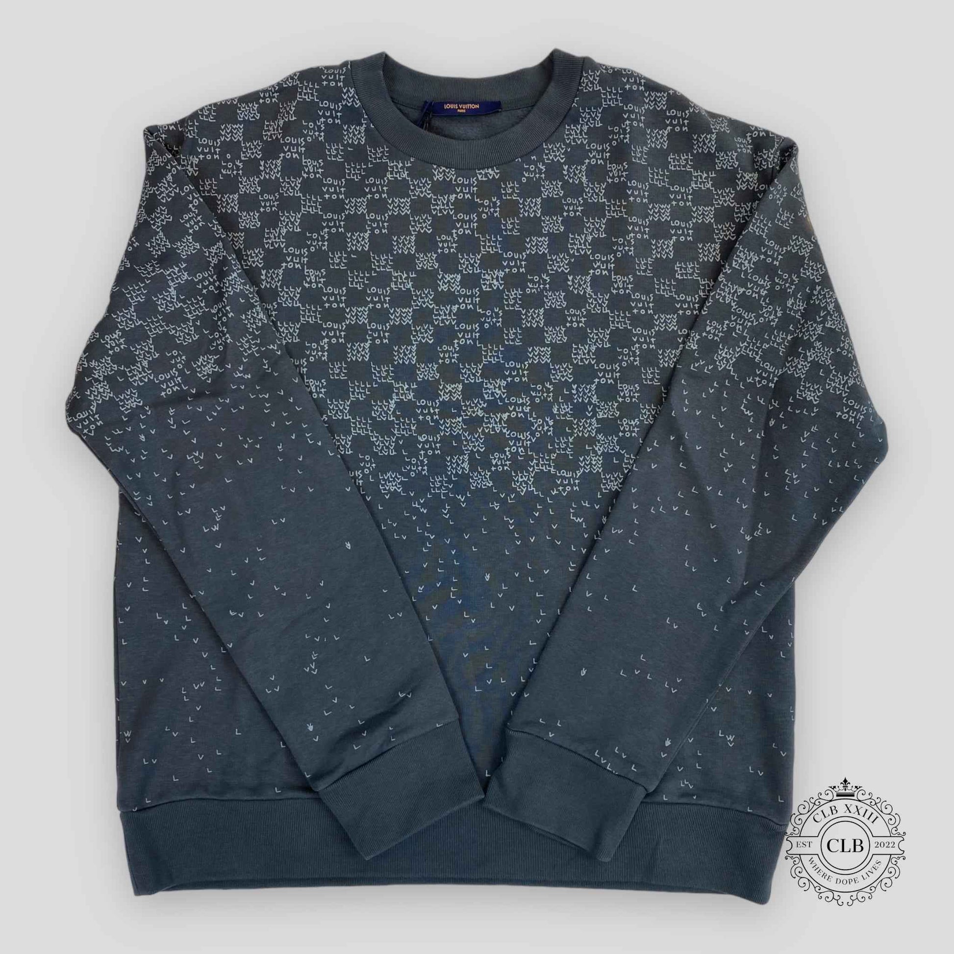LOUIS VUITTON DAMIER SPREAD PRINTED SWEATSHIRT - GREY