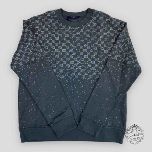 LOUIS VUITTON DAMIER SPREAD PRINTED SWEATSHIRT - GREY