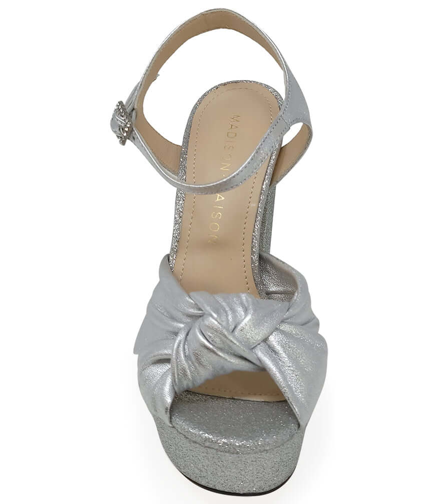 Marilu Silver Glitter Platform Heel - JUSTLUXURY