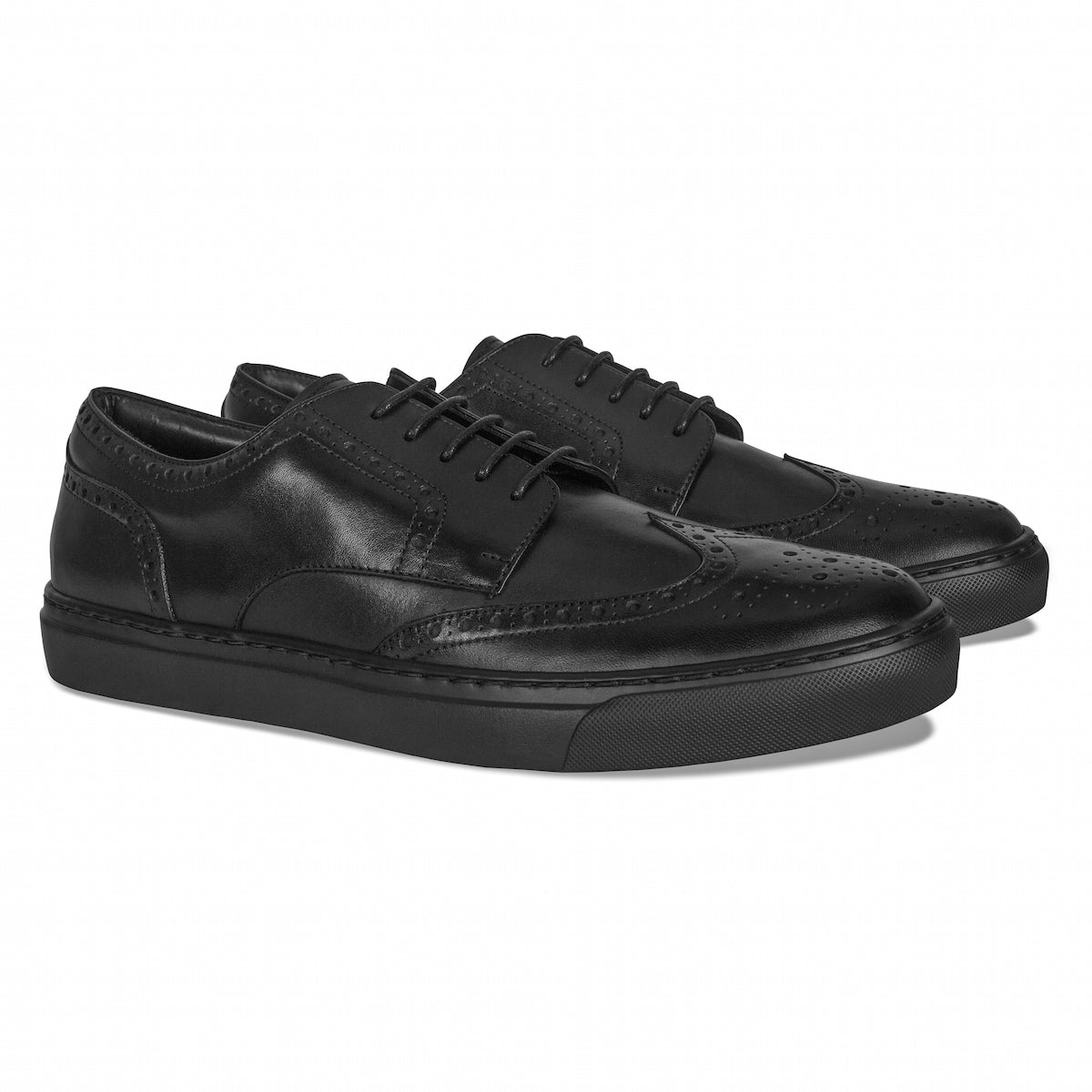 Men's Don Giovanni Wingtips - Black - JUSTLUXURY