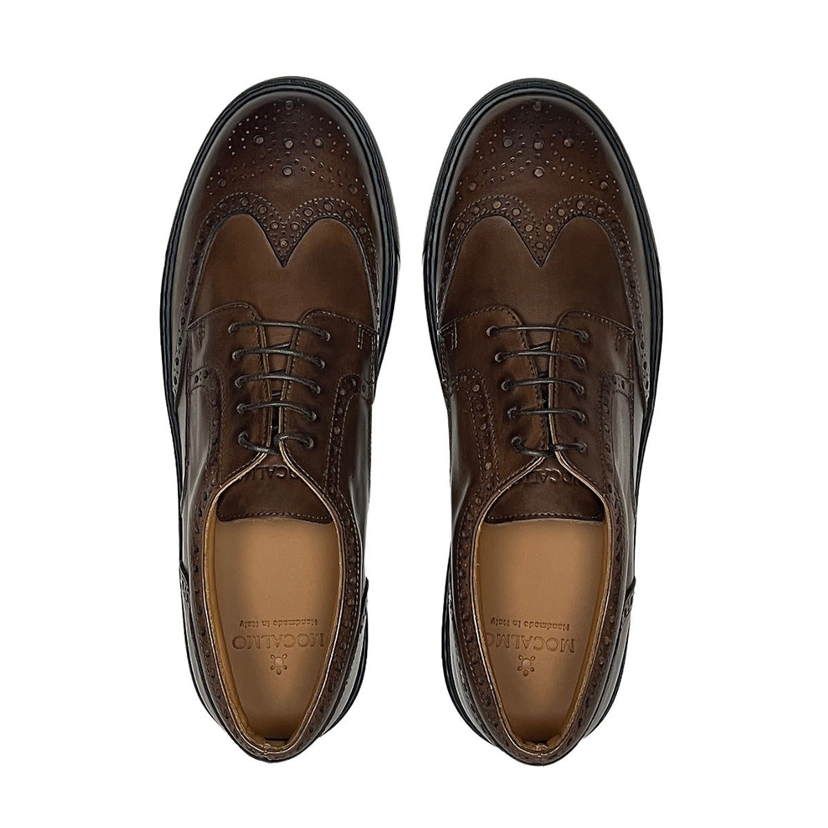 Men's Don Giovanni Wingtips - Brown - JUSTLUXURY