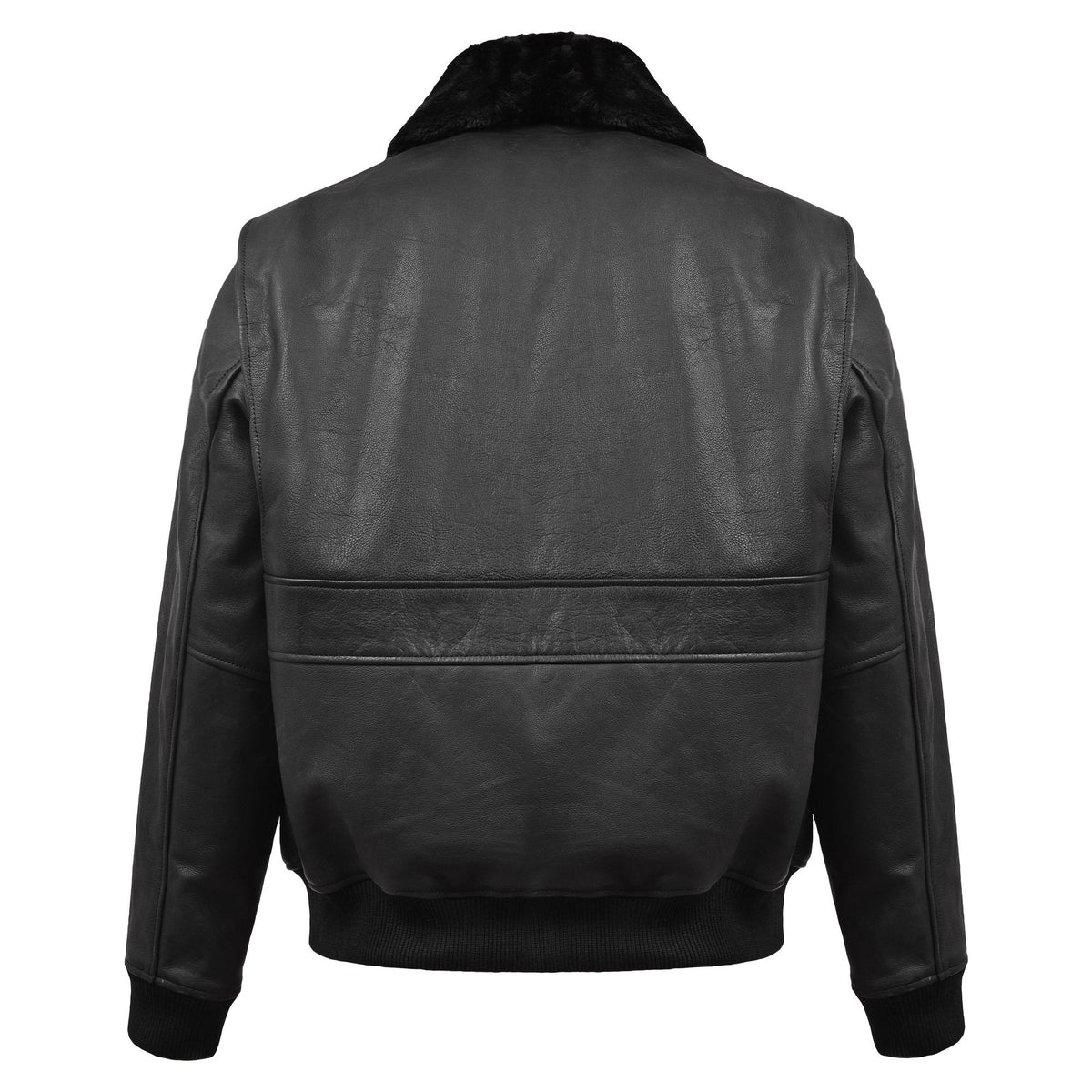 Men's Black Leather G-1 Flight Jacket with Sherpa Collar