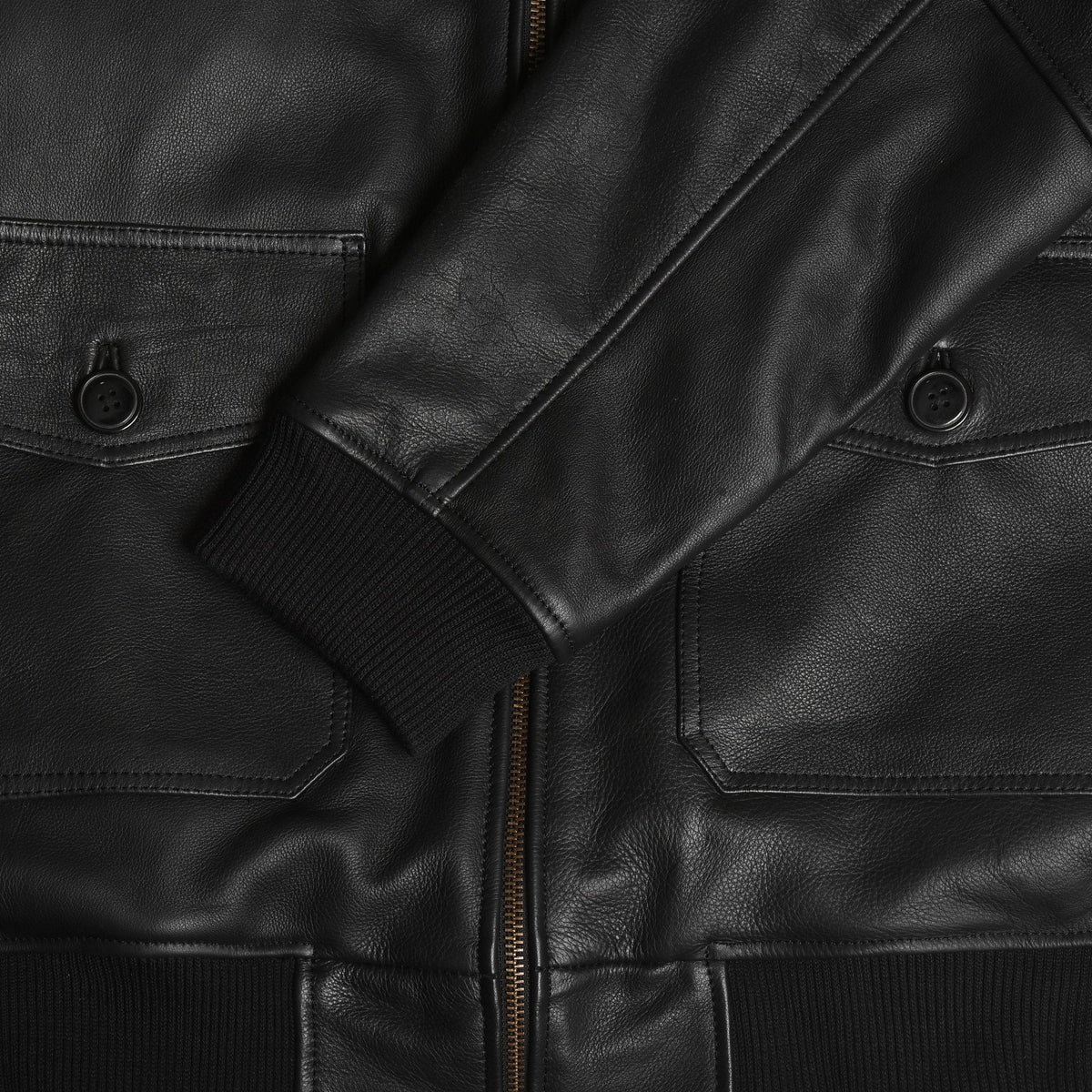 Men's Black Leather G-1 Flight Jacket with Sherpa Collar