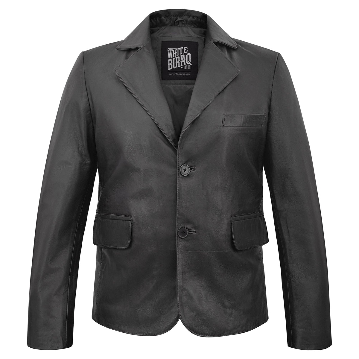 Men's Lambskin Leather Two-Button Blazer