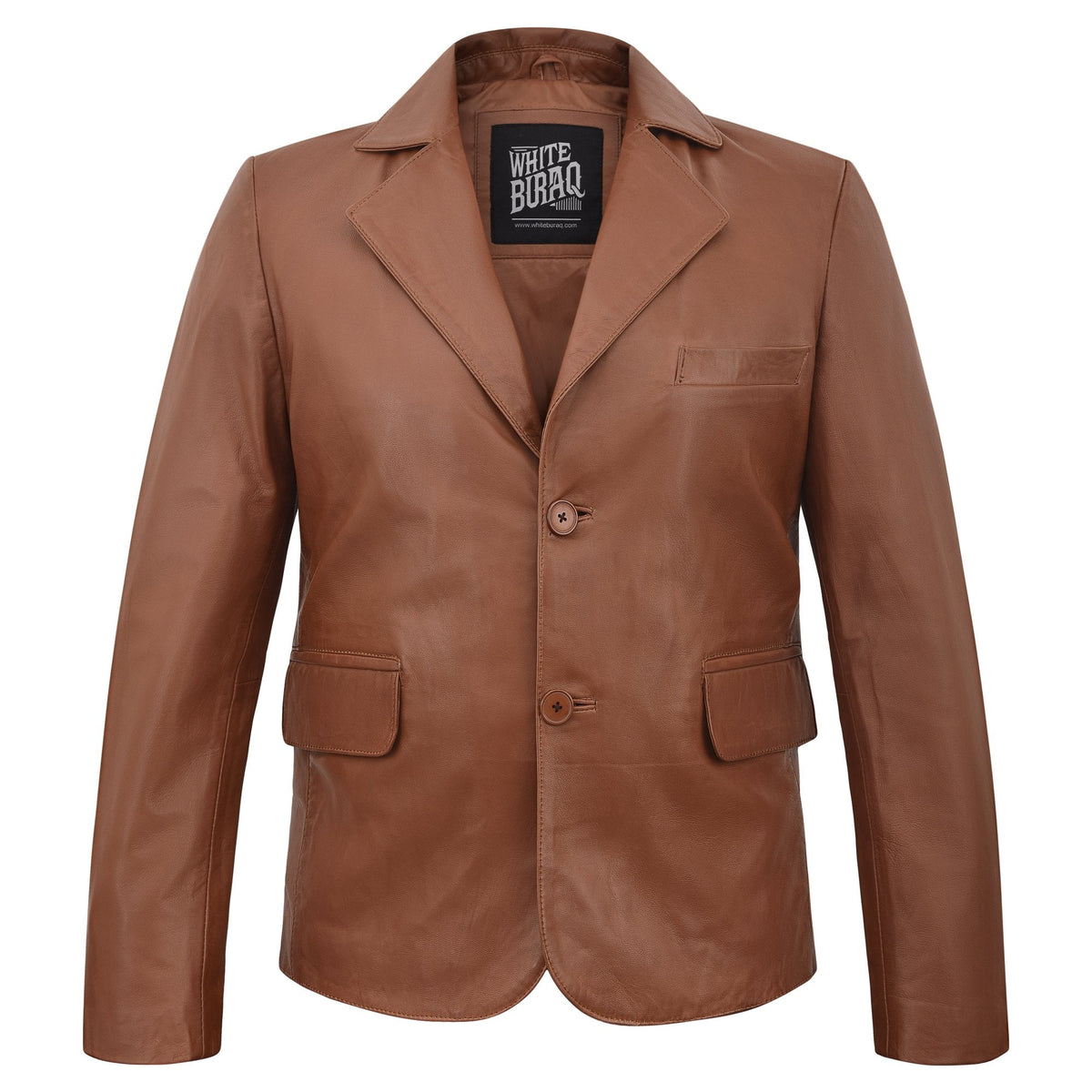 Men's Lambskin Leather Two-Button Blazer