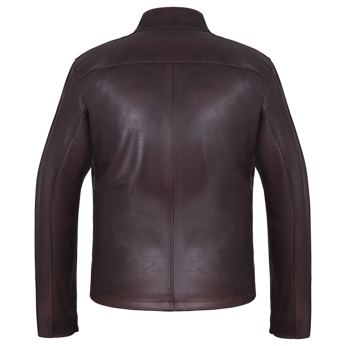 Men's Two-Tone Brown Cowhide Cafe Racer Jacket