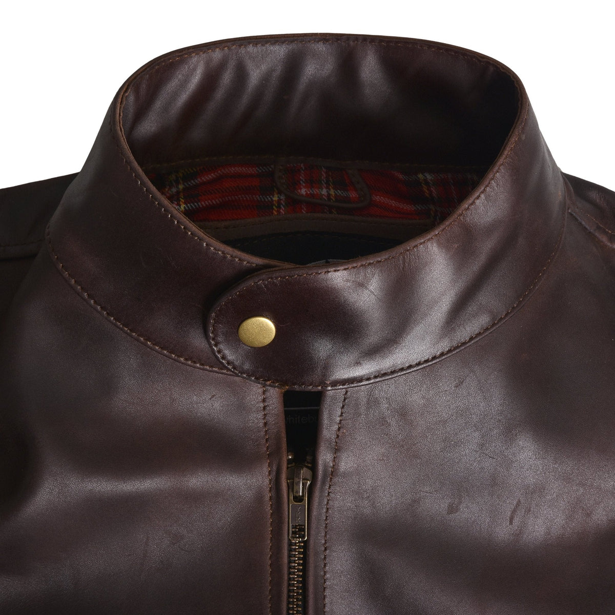 Men's Two-Tone Brown Cowhide Cafe Racer Jacket