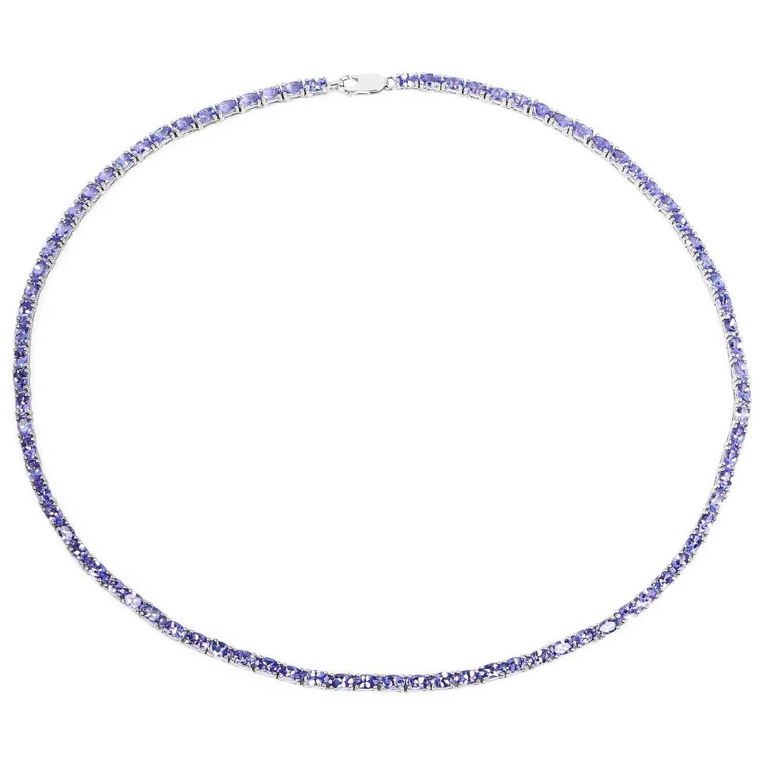 21.50 Carat Genuine Tanzanite .925 Sterling Silver Necklace