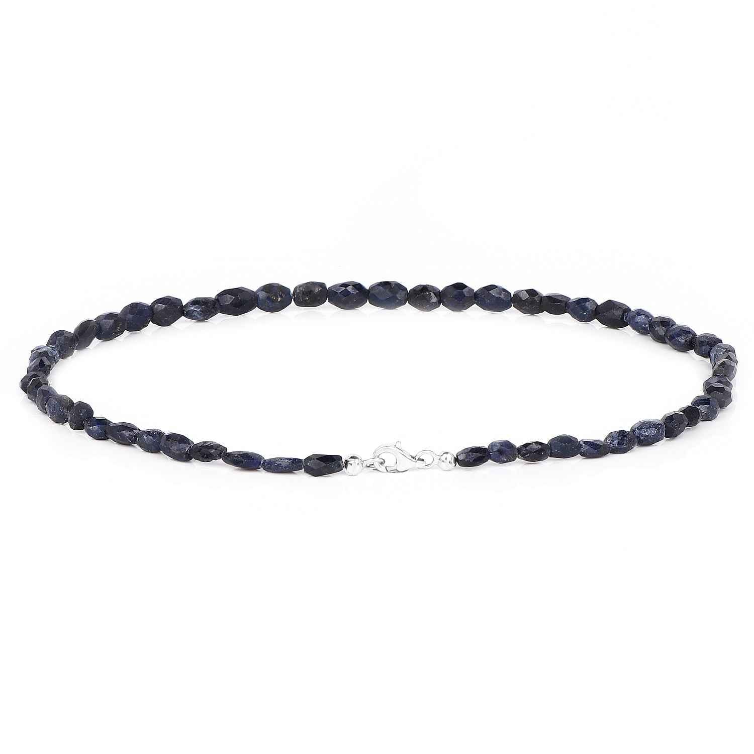 131.00 Carat Dyed Sapphire 18.25Inches Long Beaded Necklace