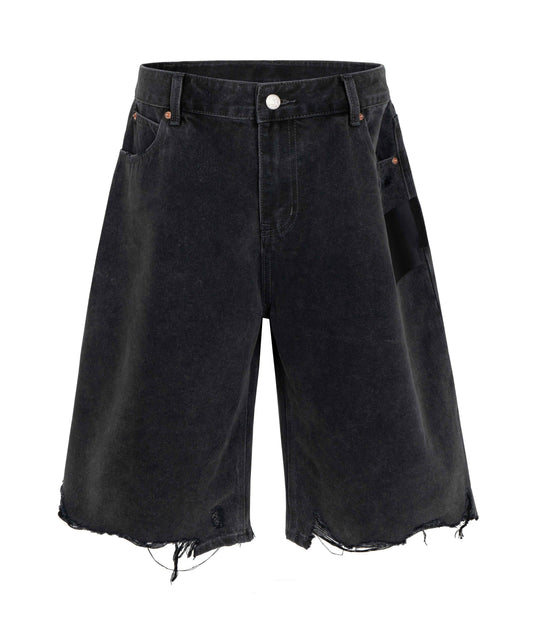 NOIR CUTOFF DENIM SHORTS