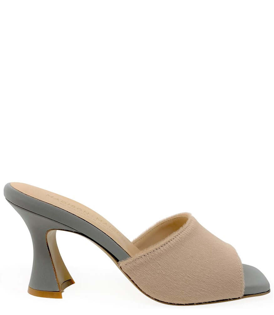 Nude Calf Hair Heel Mule - JUSTLUXURY