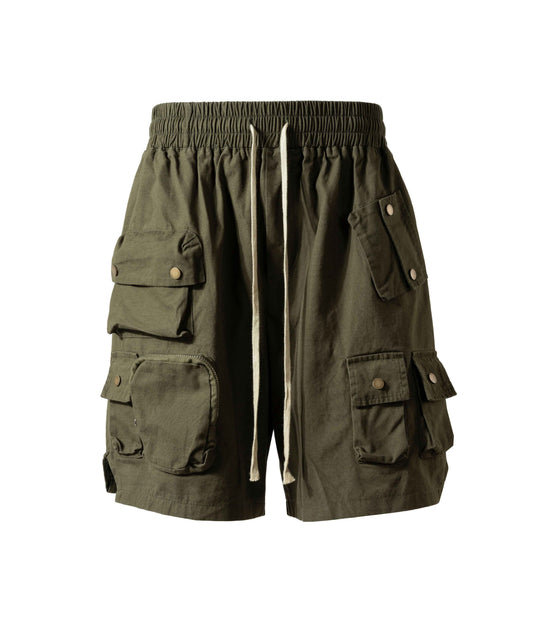 OLIVE MULTI CARGO SHORTS