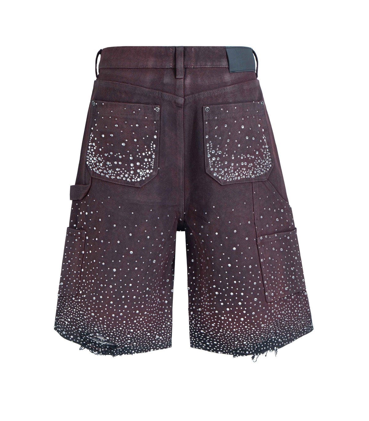 OXBLOOD RHINESTONE SHORTS