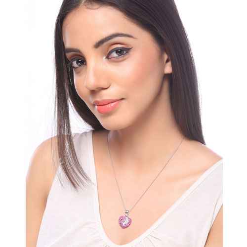 2.65 Carat Genuine Ruby and White Sapphire .925 Sterling Silver Pendant