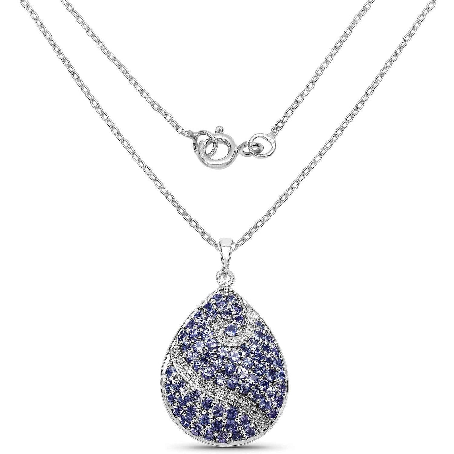 4.72 Carat Genuine Tanzanite .925 Sterling Silver Pendant