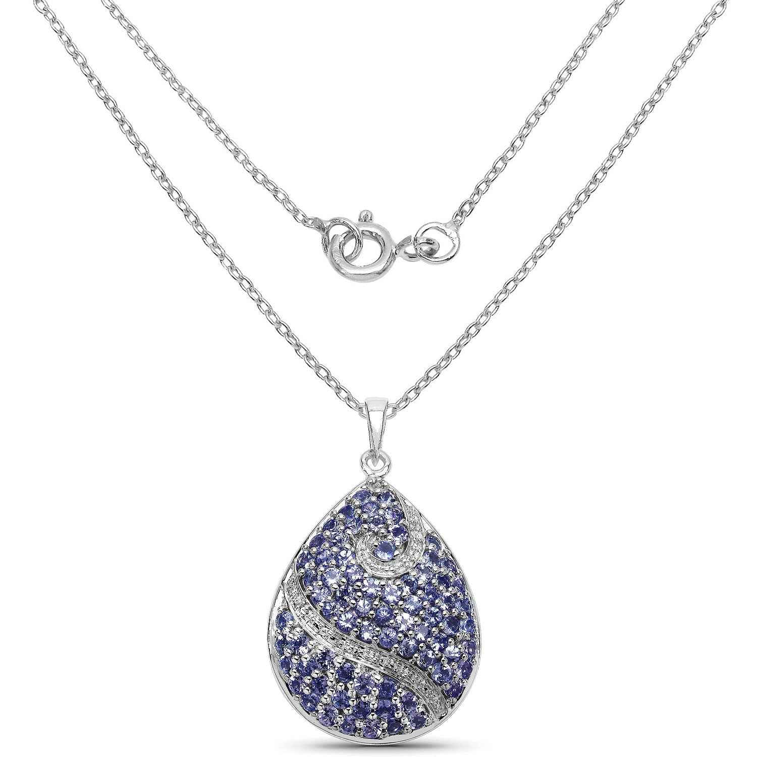 4.72 Carat Genuine Tanzanite .925 Sterling Silver Pendant