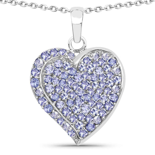 3.97 Carat Genuine Tanzanite .925 Sterling Silver Pendant