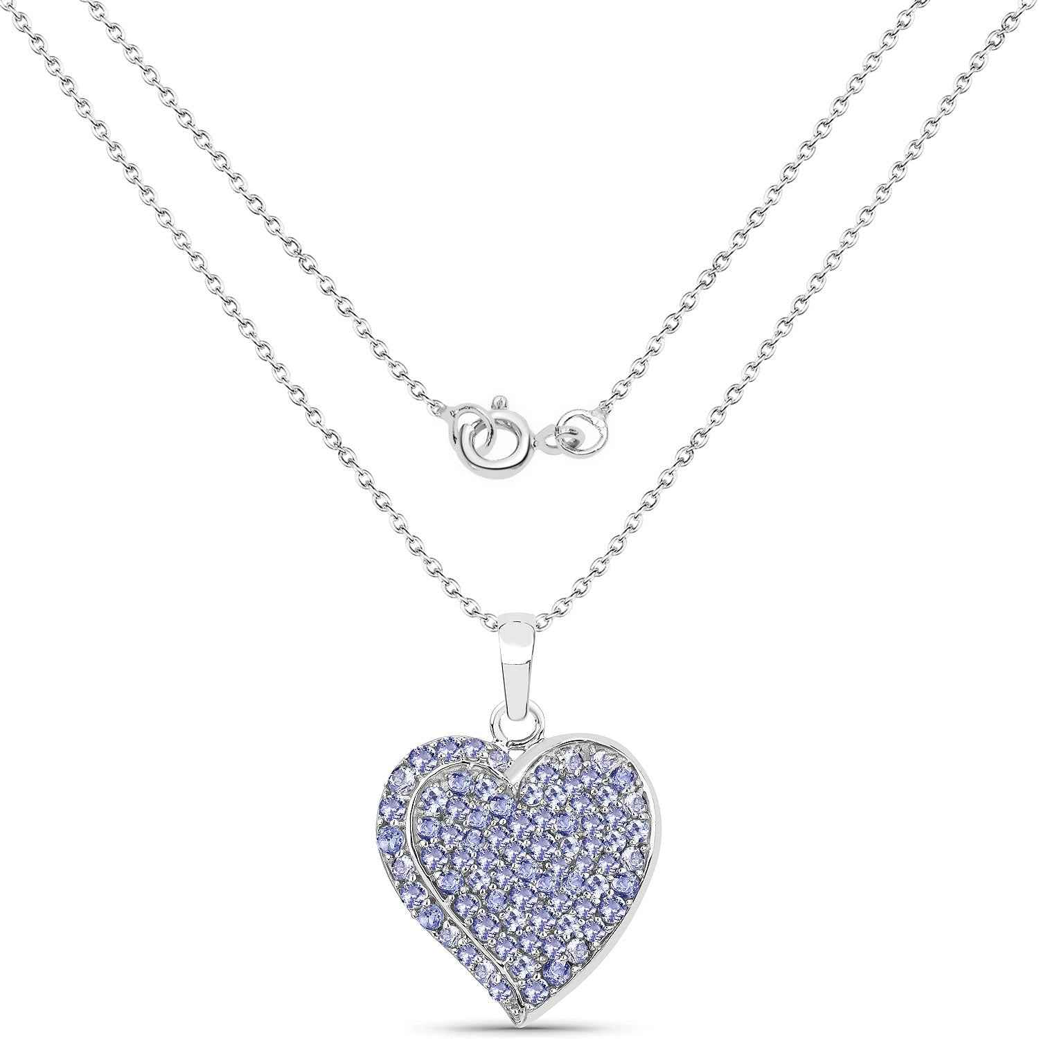 3.97 Carat Genuine Tanzanite .925 Sterling Silver Pendant