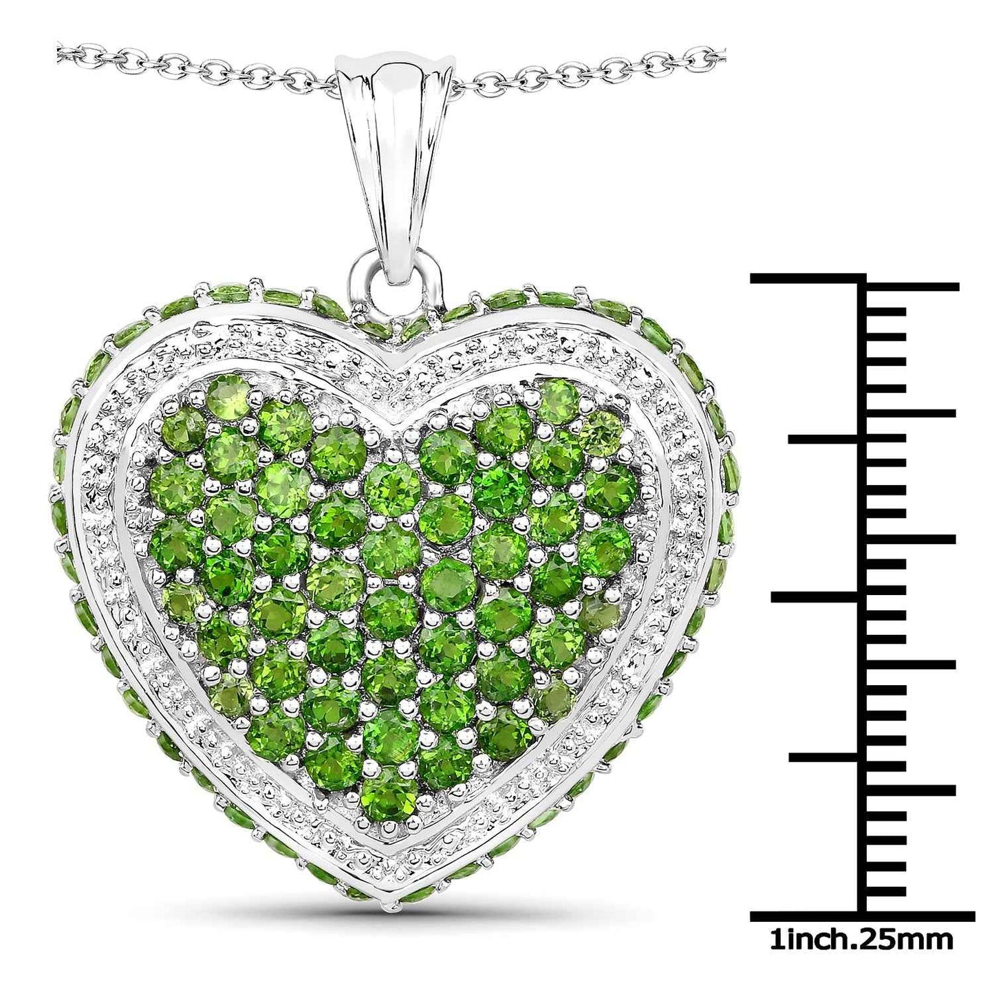 4.62 Carat Genuine Chrome Diopside .925 Sterling Silver Pendant