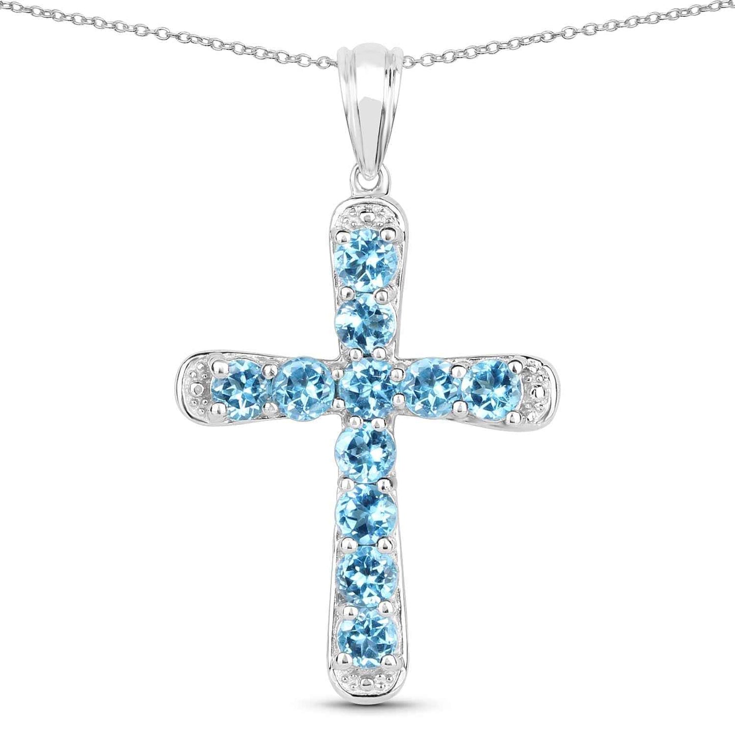 3.85 Carat Genuine Blue Topaz .925 Sterling Silver Pendant