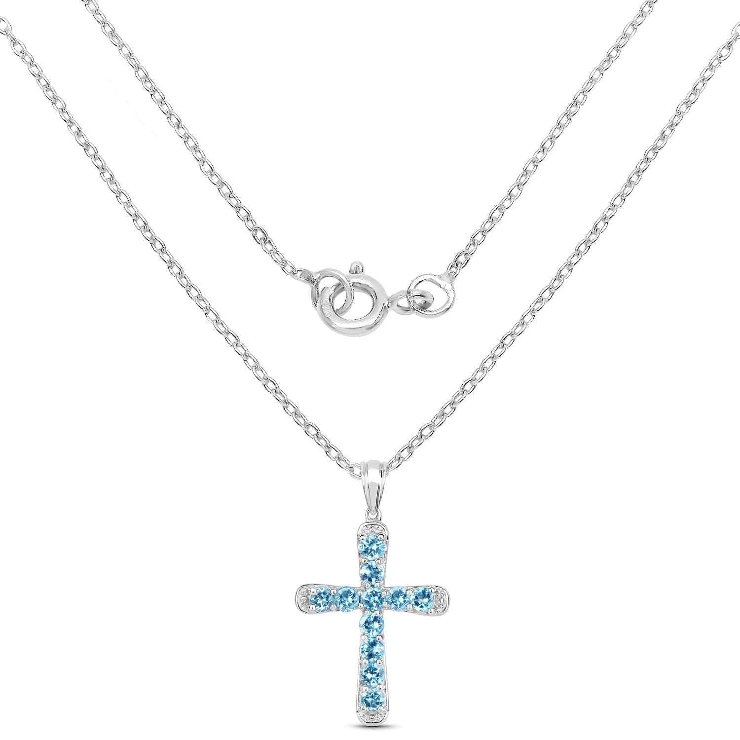 3.85 Carat Genuine Blue Topaz .925 Sterling Silver Pendant