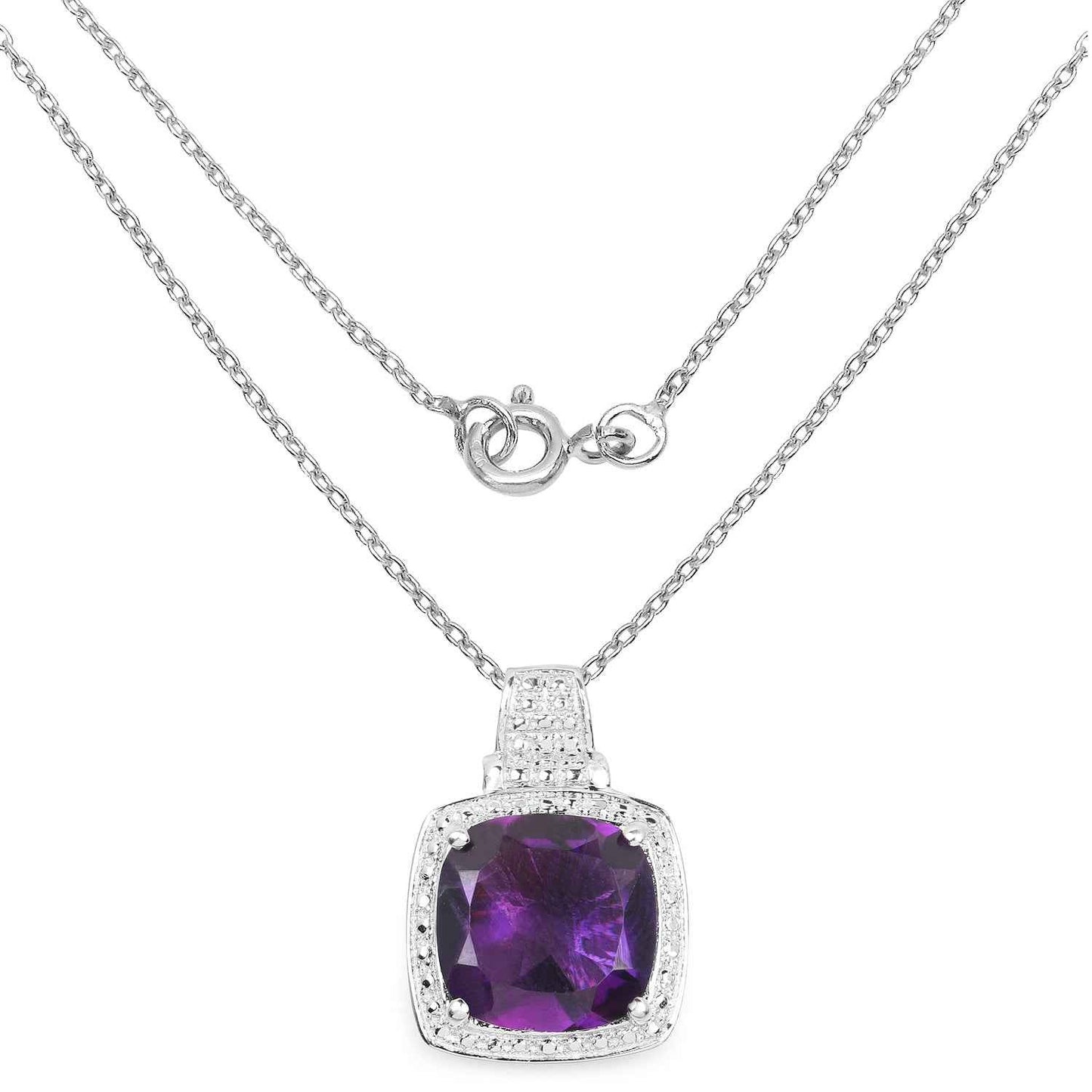 5.85 Carat Genuine Amethyst .925 Sterling Silver Pendant