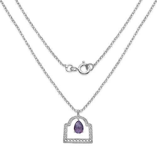 10.70 Carat Genuine Amethyst .925 Sterling Silver Pendant