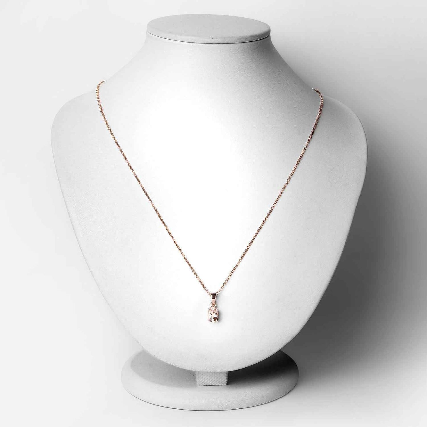 0.70 ct Genuine Morganite .925 Sterling Silver Pendant