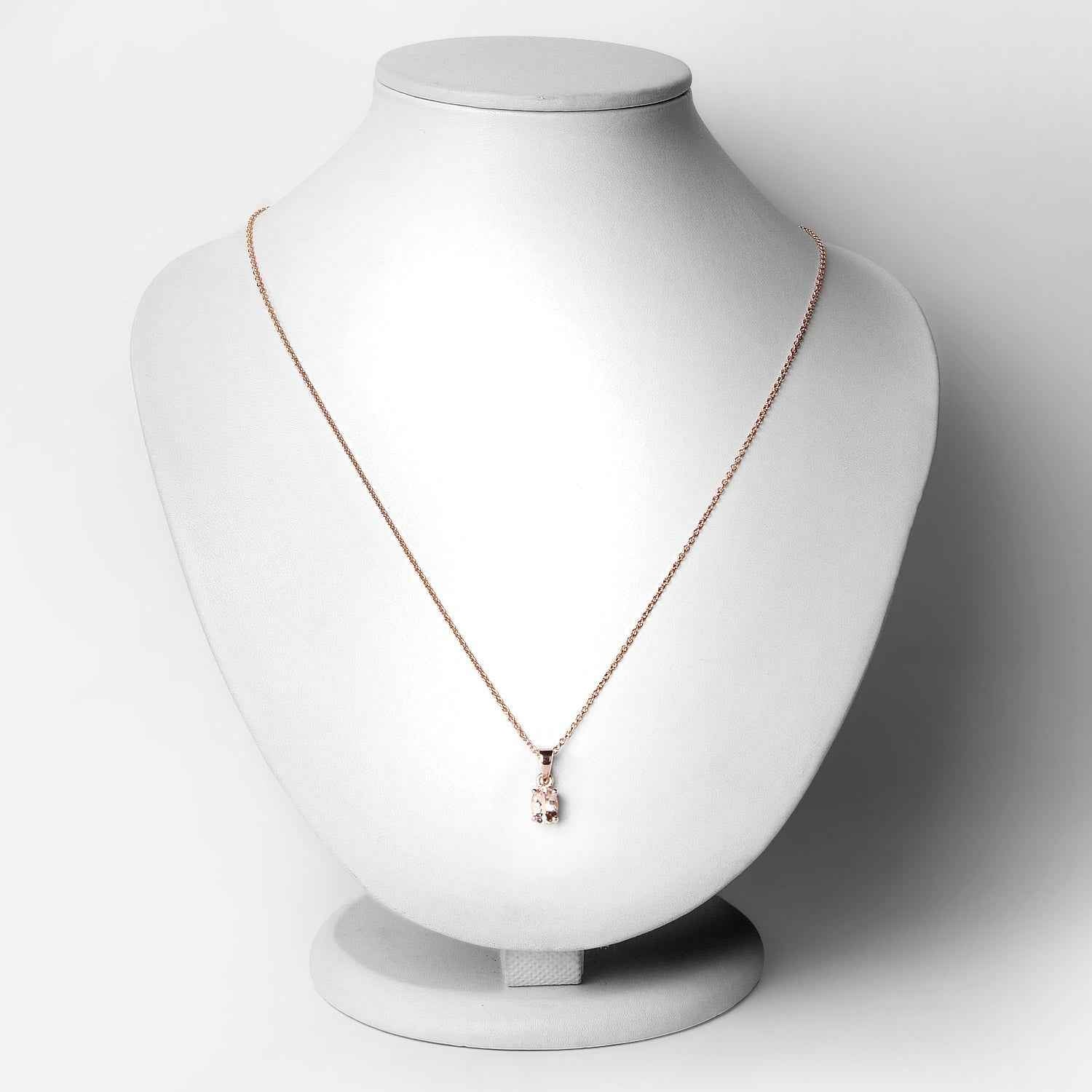0.70 ct Genuine Morganite .925 Sterling Silver Pendant