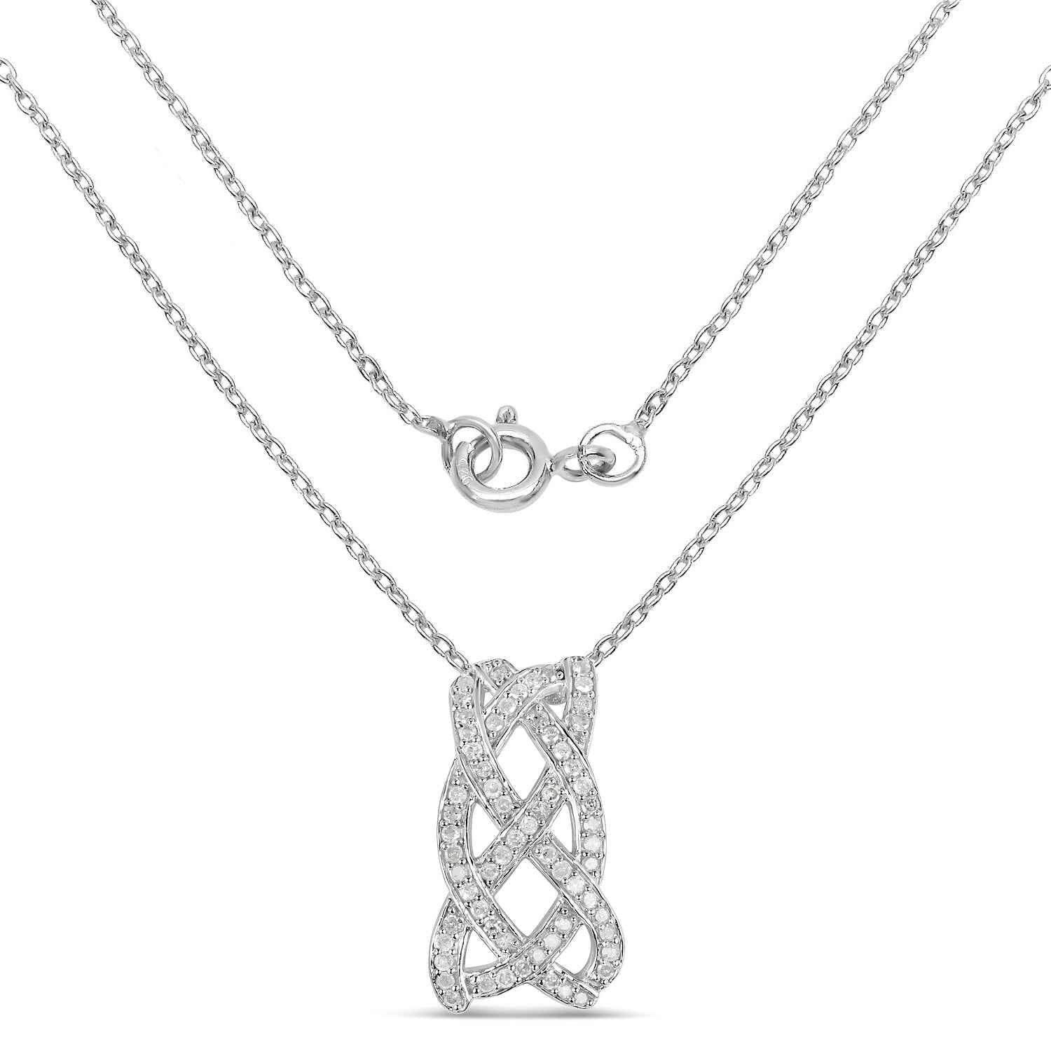 0.54 Carat Genuine White Diamond .925 Sterling Silver Pendant