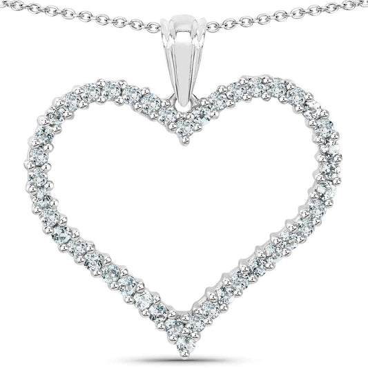 2.10 Carat Genuine Blue Topaz .925 Sterling Silver Pendant