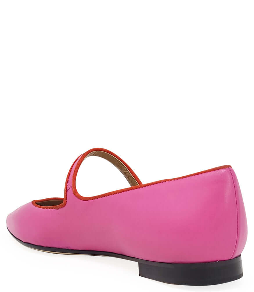 Pink Leather Flat Pointy Ballet - JUSTLUXURY