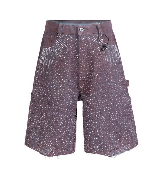 PLUM RHINESTONE SHORTS