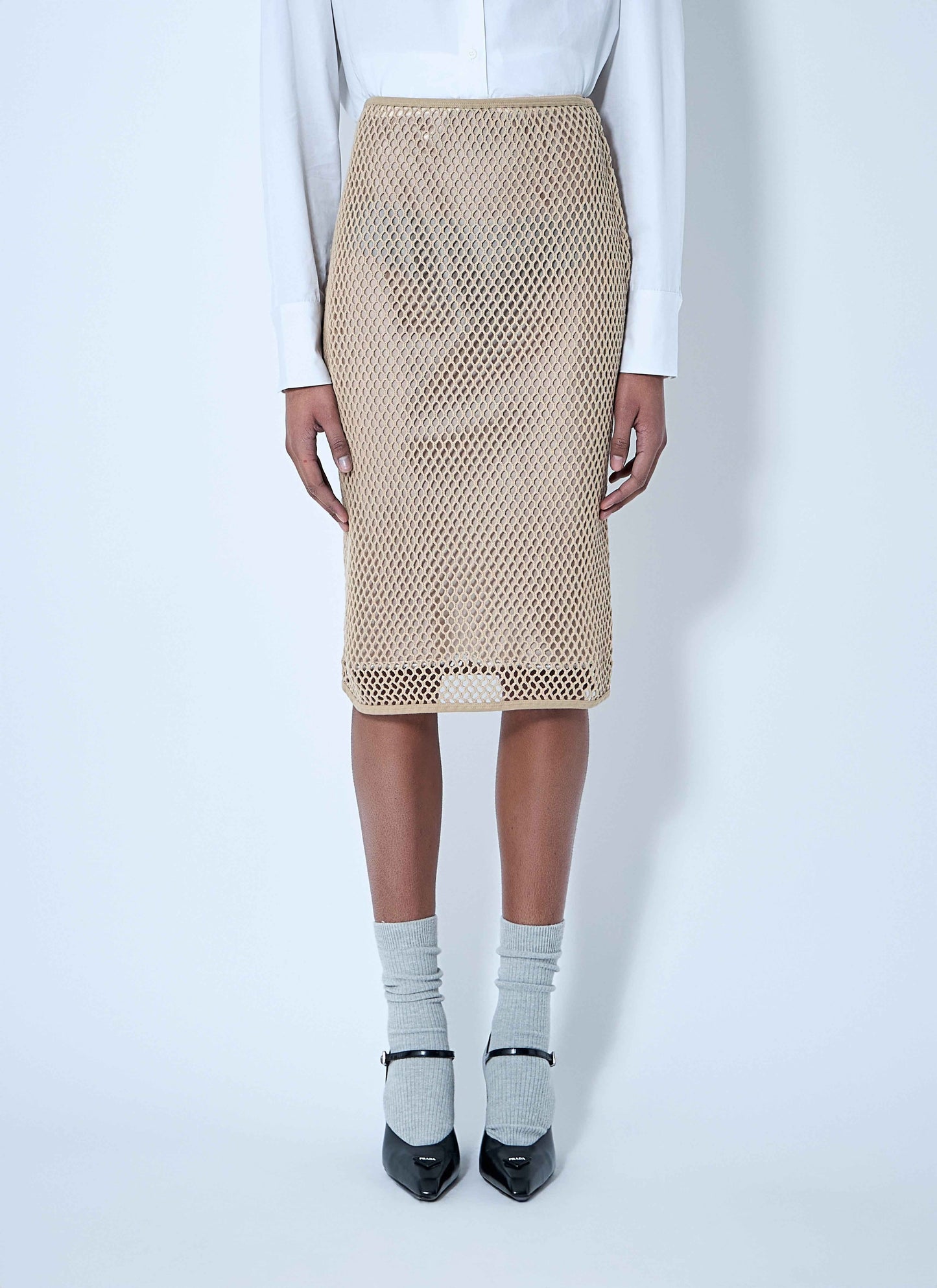 Prada Women Crochet Midi Skirt