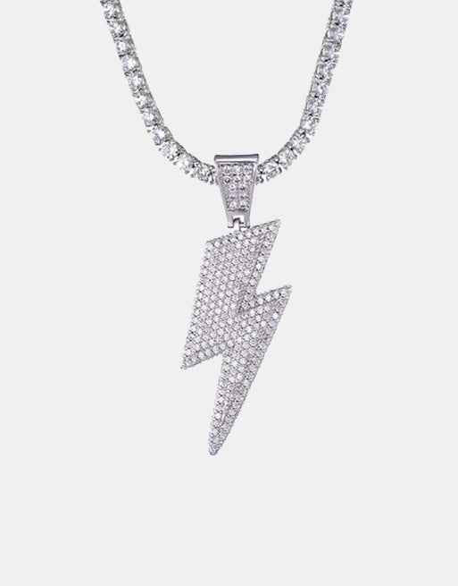 Ice Shark. Lightning Bolt Necklace