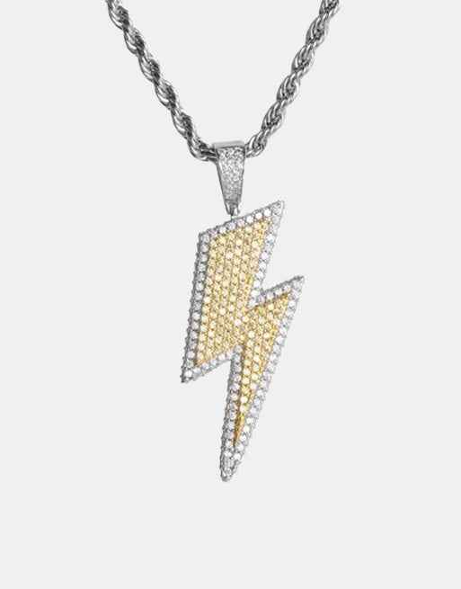 Ice Shark. Lightning Bolt Necklace