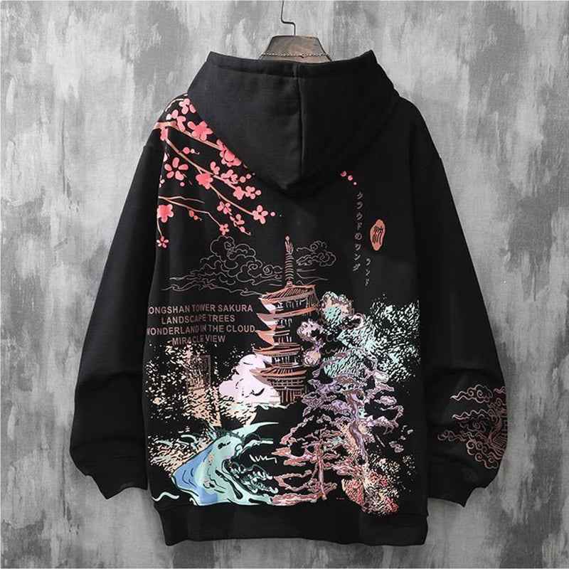 Sakura Temple Graphic Hoodie