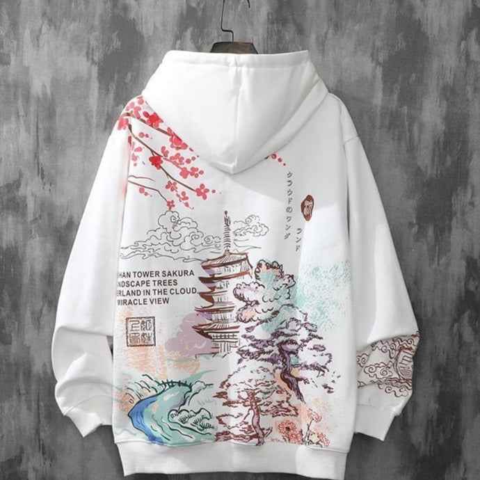 Sakura Temple Graphic Hoodie
