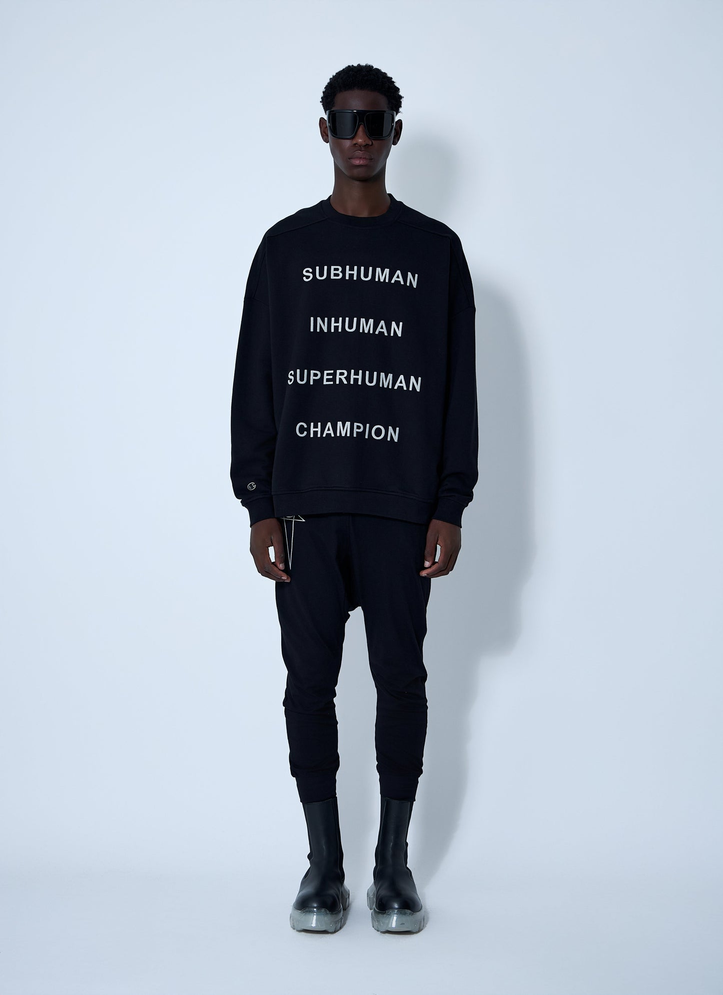 Rick Owens X Champion Men Text Print Sweatshirt