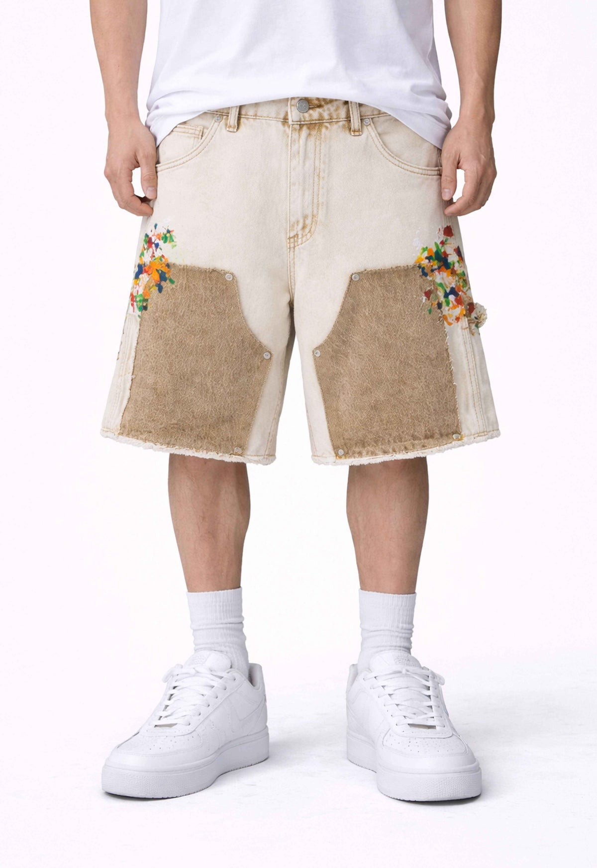 SAND SPLIT PAINTERS SHORTS