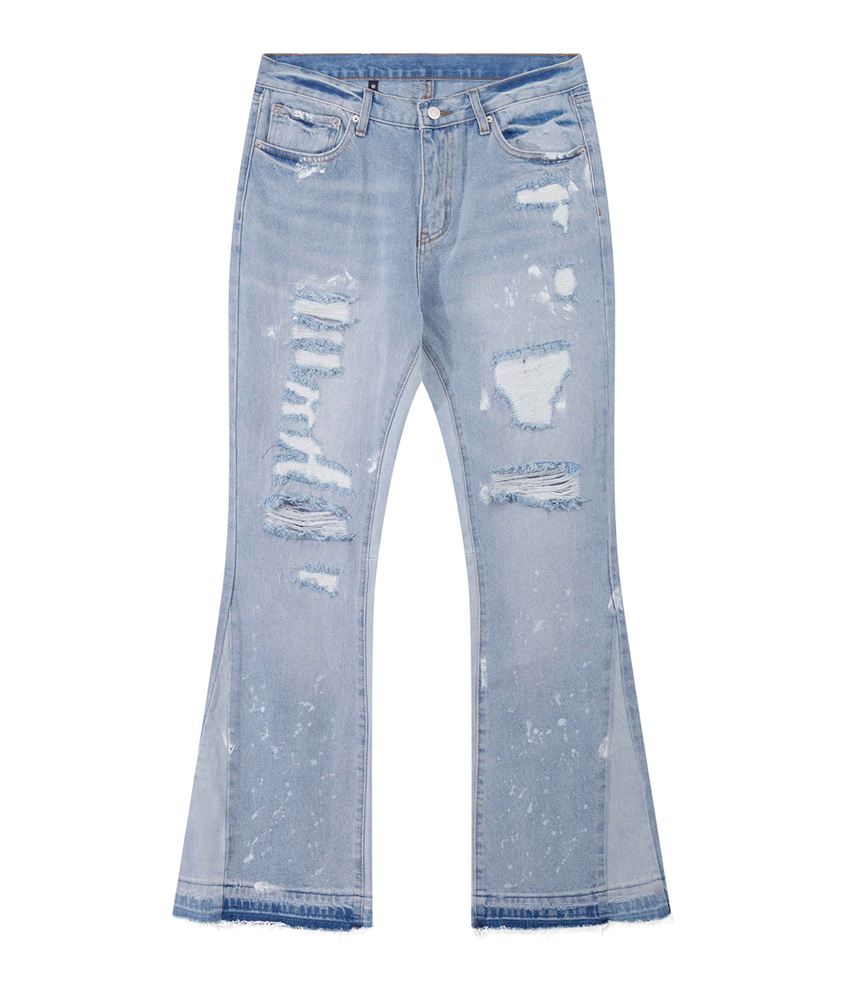 SKY DISTRESSED SPLIT FLARE DENIM